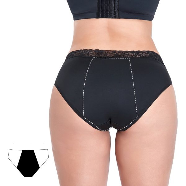Bamboe 3-PACK Menstruatie Ondergoed | Hipster, Mid Rise | 4 lagen systeem - Extra Absorberend en lekvrij - Afbeelding 2