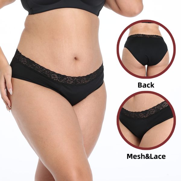 Nylon Menstruatie Ondergoed Hipster, Mid Rise - Absorberend - 100% bescherming en lekvrij